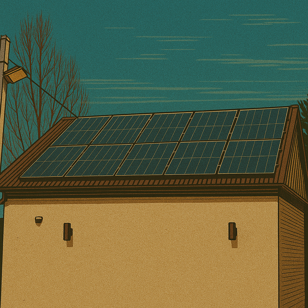 a solar panels on a roof